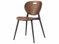 Chaise de salle à manger 45 x 52 x 80 cm bois brun et métal noir style moderne