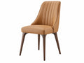 Chaise de salle à manger 50 x 60 x 88 cm simili cuir camel pieds en bois style moderne