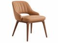 Fauteuil de salle à manger 60 x 61 x 82 cm aspect cuir camel pieds en bois style contemporain