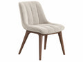 Chaise de salle à manger 58 x 62 x 83 cm en tissu bouclette beige avec pieds en bois style contemporain