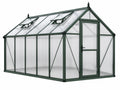 Serre de jardin 310 x 190 x 195 cm aluminium polycarbonate vert avec lucarnes