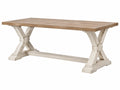 Table à manger 220 x 100 x 76 cm en bois beige style campagne
