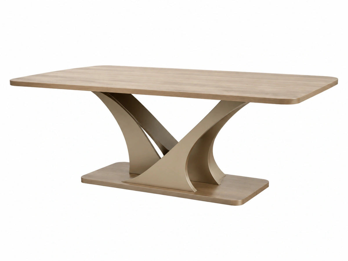 Table à manger 180 x 90 x 76 cm en bois beige style contemporain à piètement croisé