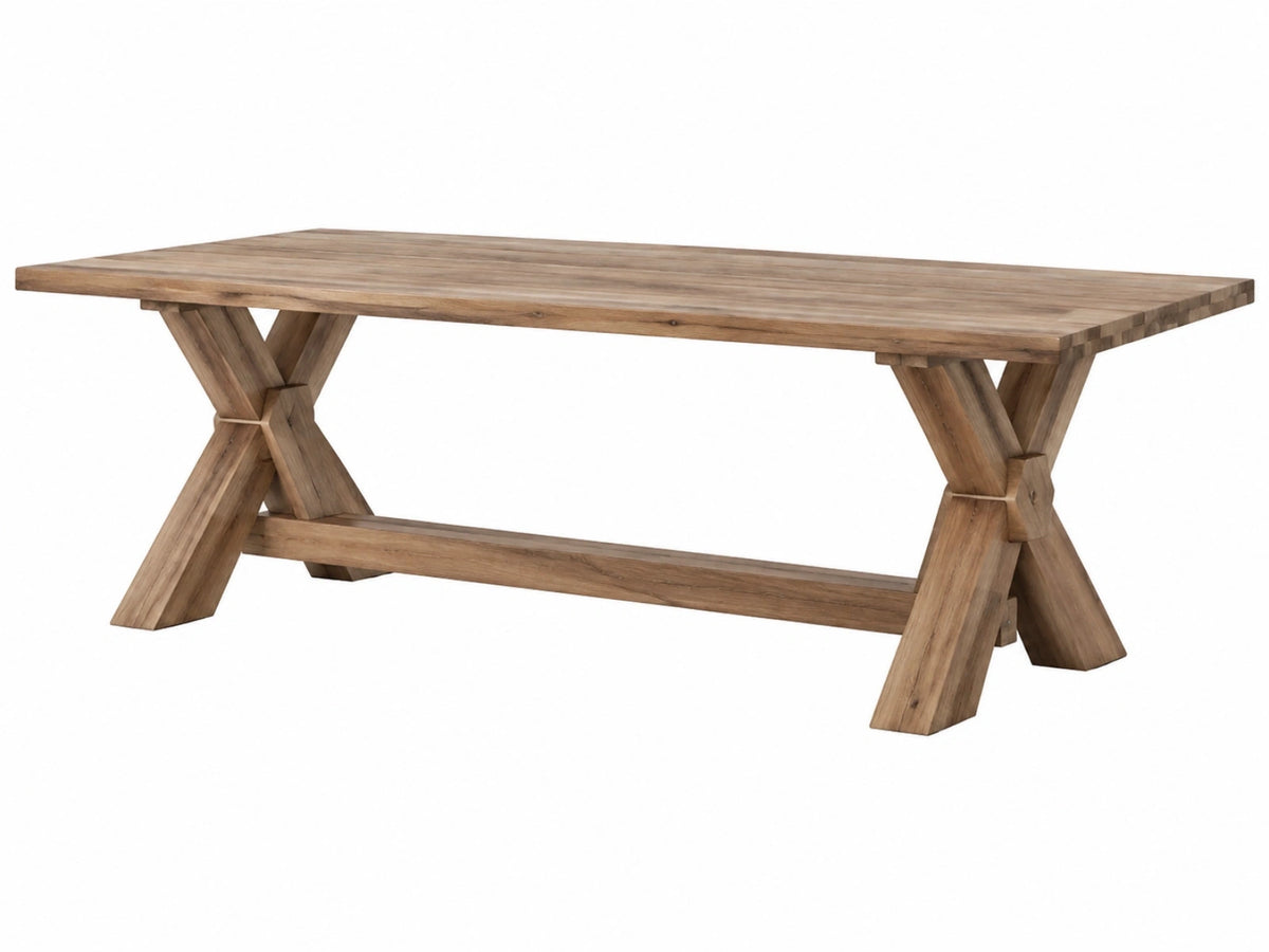 Table de salle à manger 200 x 100 x 76 cm en bois massif marron style rustique