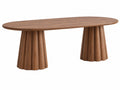 Table à manger ovale 220 x 100 x 75 cm en bois brun style contemporain