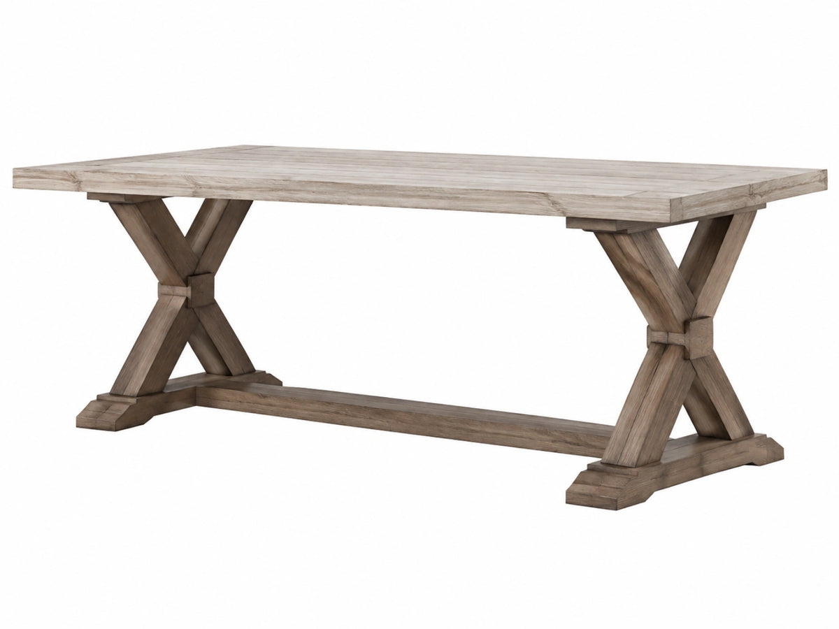 Table de salle à manger 180 x 90 cm en bois brun style rustique